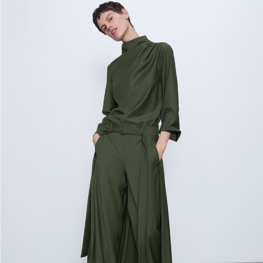 Zara Trousers with Layered Pleated Skirt Set - 3 Pieces